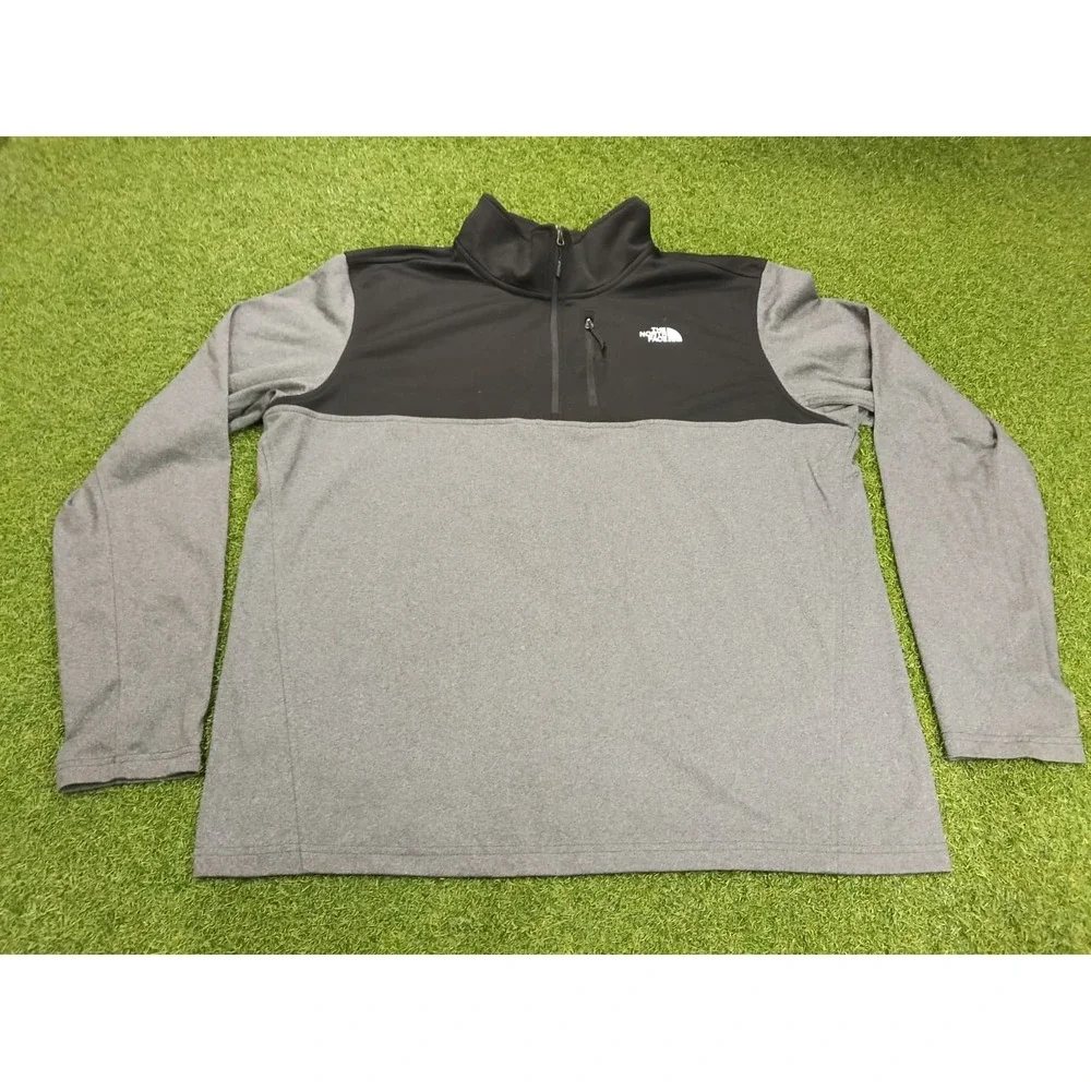 The North Face Sweatshirt Mens XL Heather Gray‎ Mock Neck Outdoor Quarter Zip